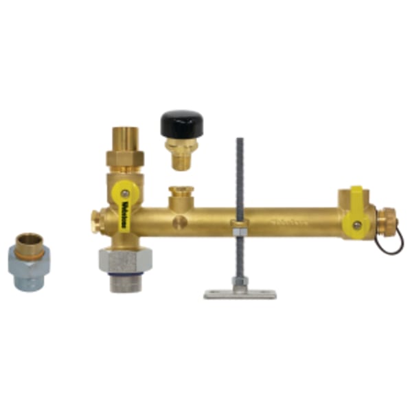 3/4" FPT Union x Sweat Pro-Pal Water Heater Service Valve Kit, Includes Dielectric Water Heater Supply Valve, w/ Expansion Tank Service, Dielectric Union Fitting, & Vacuum Relief Valve