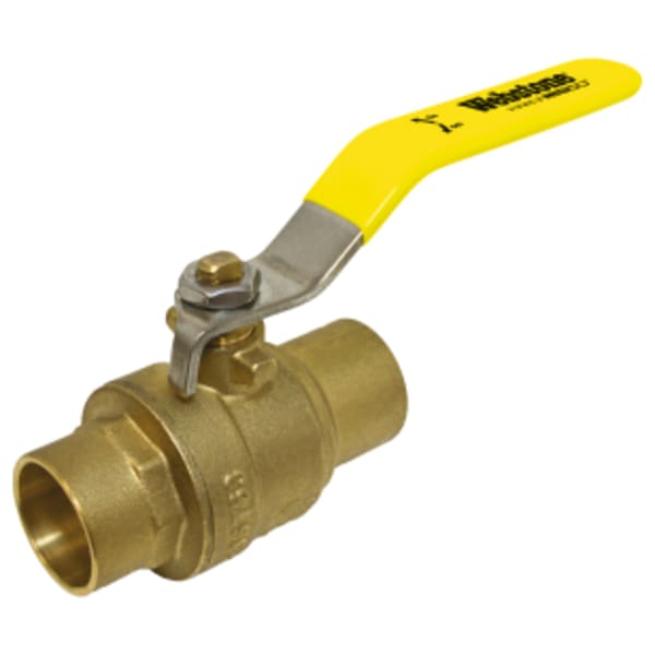 1/2" Sweat Full Port Forged Brass Ball Valve, w/ Chrome Plated Lever Handle, Adjustable Packing Gland