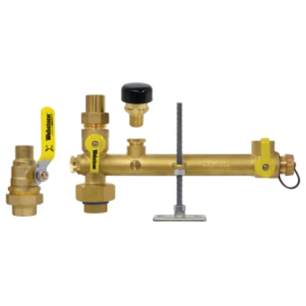 3/4" FPT Union x Sweat Pro-Pal Water Heater Service Valve Kit, Includes Water Heater Supply Valve, w/ Expansion Tank Service, Union Ball Valve, Vacuum Relief Valve & Mounting Hardware