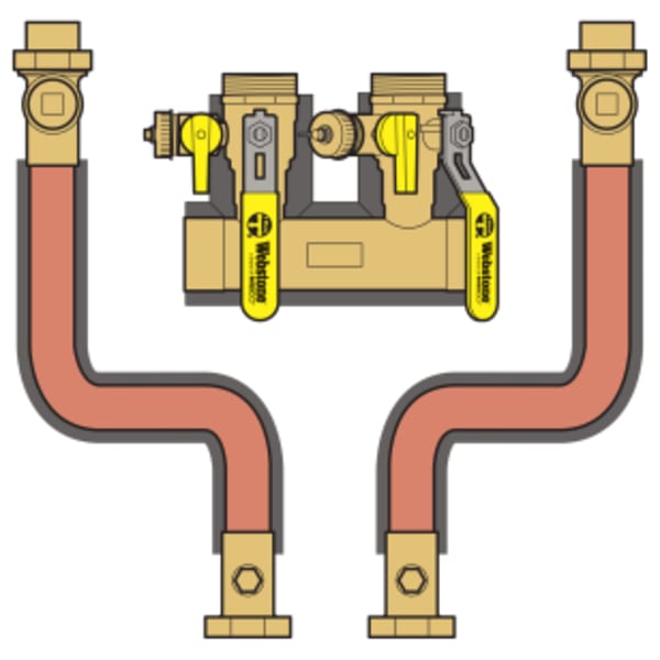 1-1/4" x 1" Sweat System Run x FPT Boiler Connection Hydro-Core Complete Near Boiler Piping Kit, Includes Manifold, Bent Copper Supply & Return Lines & Boiler Connections for Select Wall Hung Boilers