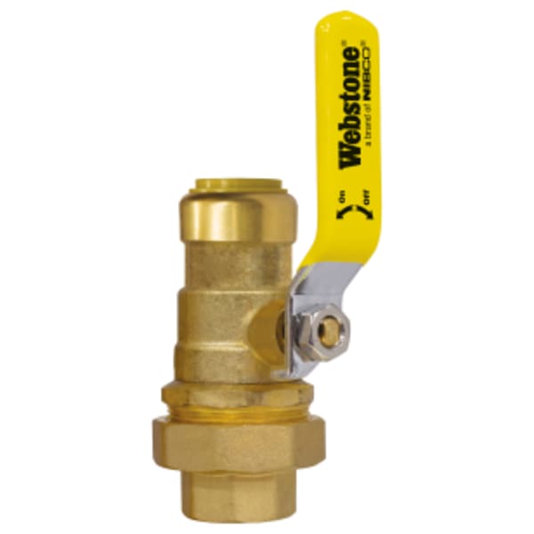 1/2" FPT Union x Push Pro-Pal Union Ball, Full Port Forged DZR Lead-Free Brass Ball Valve, w/ Single Union End, & Adjustable Packing Gland