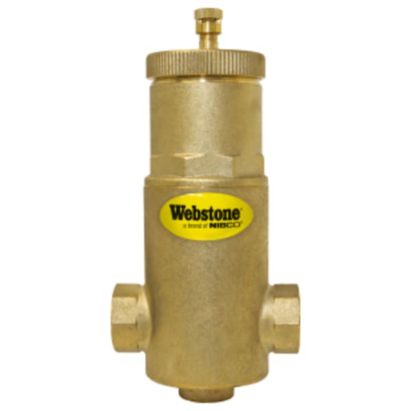 3/4" FPT Brass Air Separator, w/ Removable Vent Head & Coalescing Medium