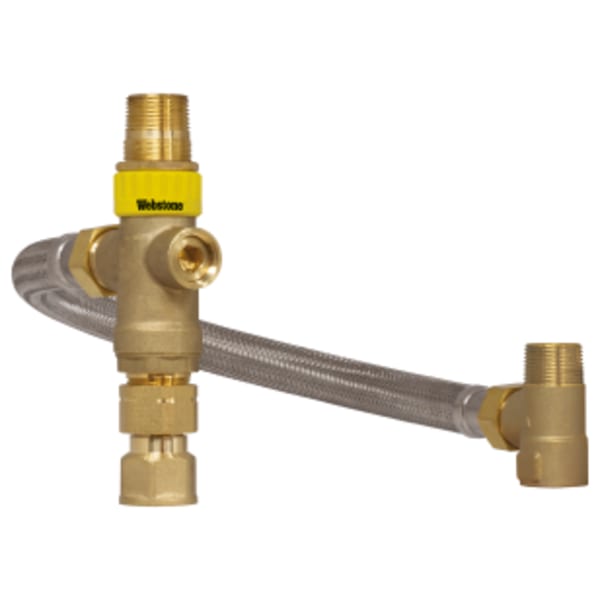 3/4" MIP x FIP Water Heater Tempering Valve with 18" Flex Connector