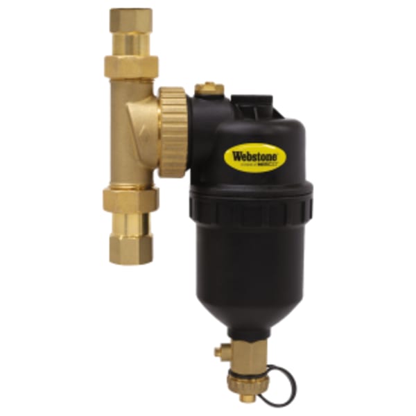 1" FPT Magnetic Boiler Filter, 12,000 Gauss Magnet, Diverter, Integrated Hose Drain Valve, Air Vent & Filter, Includes (2) Union End Connections & Service Tool