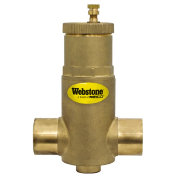1" Sweat Brass Air Separator, w/ Removable Vent Head & Coalescing Medium