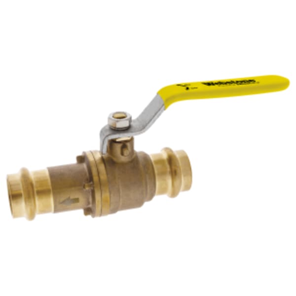 3/4" Press Pro-Pal Ball Check, Forged DZR Lead-Free Brass Valve, w/ Integrated Spring Check Valve, Reversible Handle, & Dual Stem Seal Design