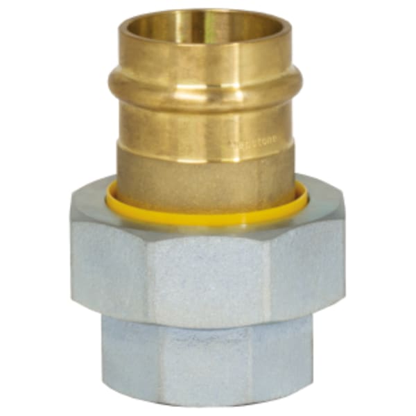 2" FPT Union x Press Dielectric Union, Galvanized Steel & Lead-Free Brass, w/ Nylon Insulator Ring
