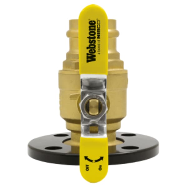 2" Press x Rotating Flange Isolator w/ Round Flange, Full Port Forged Brass Uni-Flange Ball Valve, w/ Detachable Rotating Flange, Adjustable Packing Gland, Nuts & Bolts, Fits High Efficiency Variable Speed Pumps, 4" Bolt Circle Flange