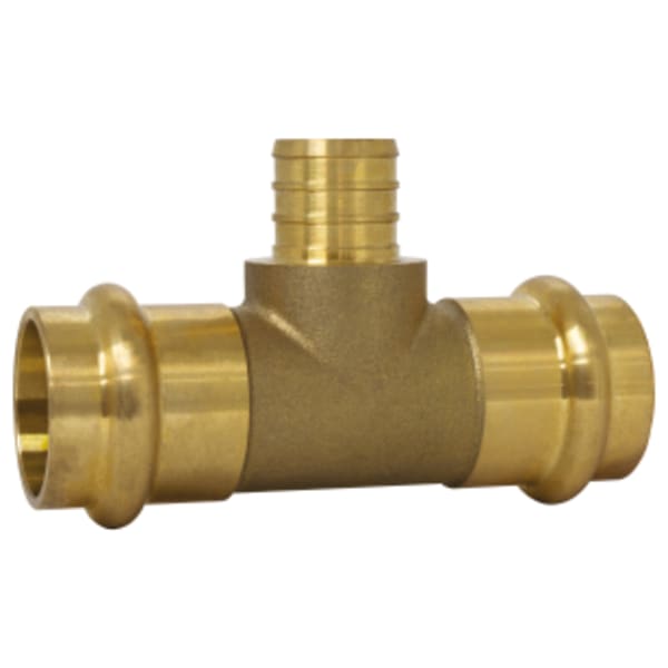 1" Press x Press x F1807 PEX Forged DZR Lead-Free Brass Transition Tee