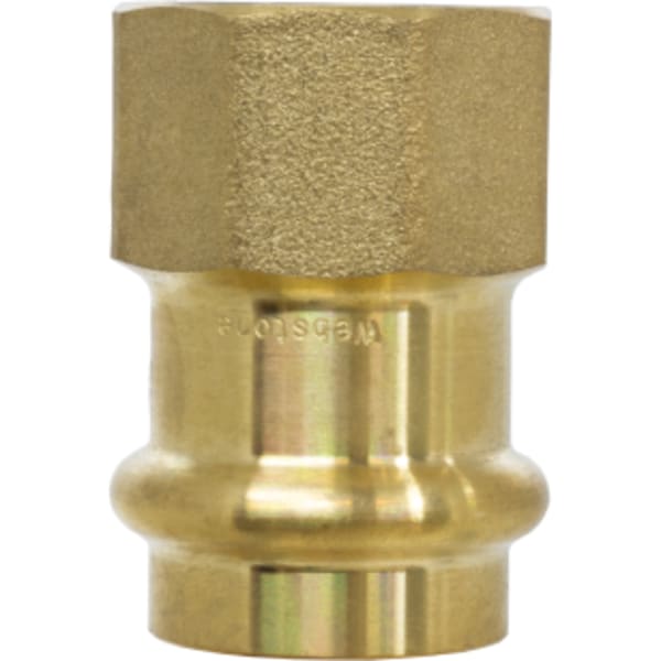 1/2" x 3/4" Press x FPT Forged DZR Lead-Free Brass Transition Fitting