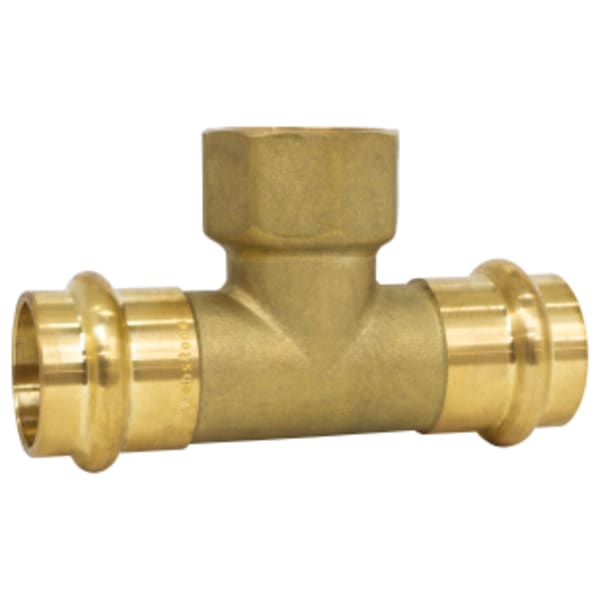 1/2" Press x Press x FPT Forged DZR Lead-Free Brass Transition Tee