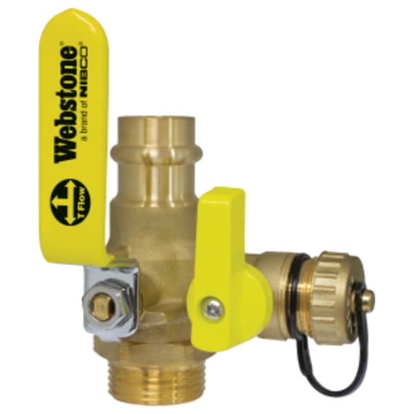 2" G Thread x Press G-Series Transition Ball Drain, Full Flow Forged DZR Lead-Free Brass Ball Valve, w/ Hi-Flow Hose Drain, Reversible Handle, & Adjustable Packing Glands, Requires (1) G-Union Fitting (Sold Separately)