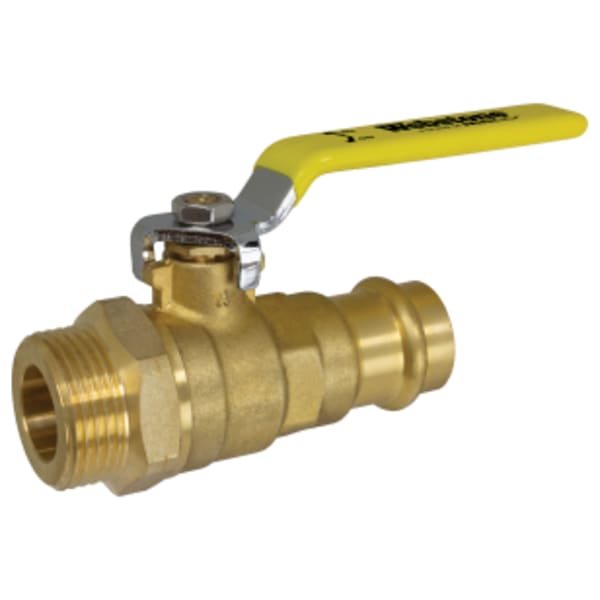 1" x 1/2" G Thread x Press G-Series Transition Ball Valve, Full Flow Forged DZR Lead-Free Brass Ball Valve, w/ Reversible Handle, & Adjustable Packing Gland, Requires (1) G-Union Fitting (Sold Separately)