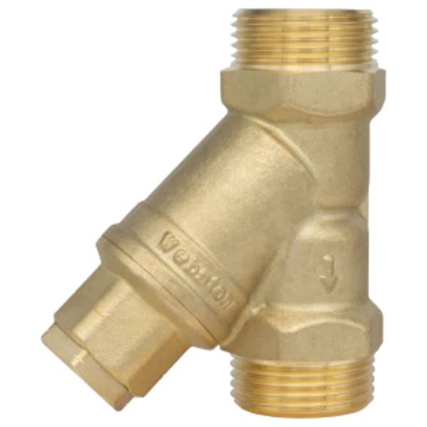 1" G Thread G-Series Forged DZR Lead-Free Brass Y-Strainer (20 Mesh), w/ 1/2" Plugged NPT Port