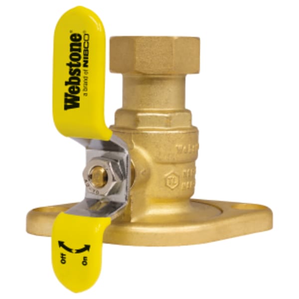 1" G Union x Rotating Flange G-Series Isolator w/ Rotating Flange, Full Port Forged DZR Lead-Free Brass Uni-Flange Ball Valve, w/ Detachable Rotating Flange, Adjustable Packing Gland, Nuts & Bolts.