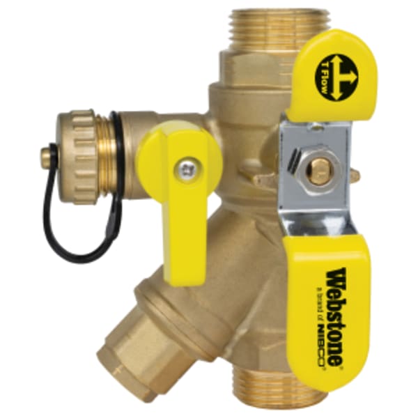 1" G Thread G-Series Pro-Pal Ball Drain Strainer, Full Port Forged DZR Lead-Free Brass Ball Valve, w/ Hi-Flow Multi-Function Hose Drain, Integral Y-Strainer (20 Mesh), 1/2" Plugged NPT Port, & Adjustable Packing Glands