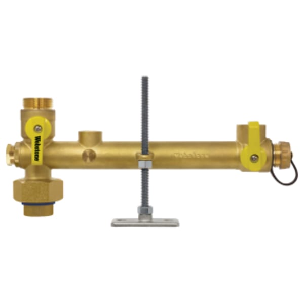 3/4" x 1" FPT Union x G-Thread x Hose G-Series Pro-Pal Water Heater Supply Valve, w/ Expansion Tank Service, Full Port DZR Lead-Free Brass Ball w/ Union End, w/ 3/4 Expansion Tank Port & Hi-Flow Hose Drain, (3) Plugged FIP Ports (1/2", 1/2" & 1/8"), Includes Mounting Hardware