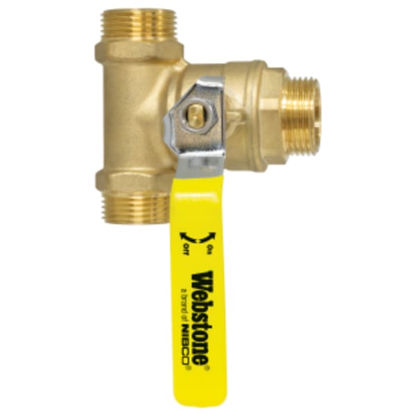 1" G Thread Valve x G Thread Run G-Series Pro-Pal T-Valve, Full Port Forged DZR Lead-Free Brass Ball Valve, w/ Integrated Tee Fitting, Adjustable Packing Gland, & Reversible Handle