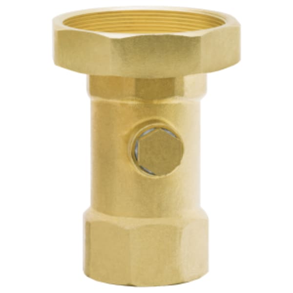1-1/4" x 1" FPT Union x FPT Hydro-Core Forged Brass Union Connection w/ 1/4" Gauge Port (Plugged)