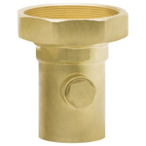 1" FPT Union x Sweat Hydro-Core Forged Brass Union Connection w/ 1/4" Gauge Port (Plugged)
