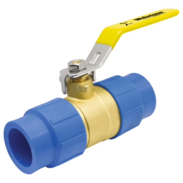 1/2" Lead-Free - Female PP-RCT Metric Socket x FIP, Full Port Forged Brass Ball Valve, w/ Adjustable Packing Gland for use with PP-RCT Piping Systems