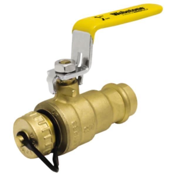 1/2" Lead-Free - FIP x Hose, Full Port Forged Brass Ball Valve, w/ Cap & Strap, Reversible Handle, & Adjustable Packing Gland