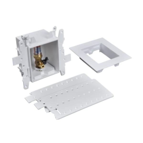Oatey® MODA® 1-Valve F1807 PEX (Brass) Ice Maker Supply Box with Hammer Arrestor - Contractor Pack