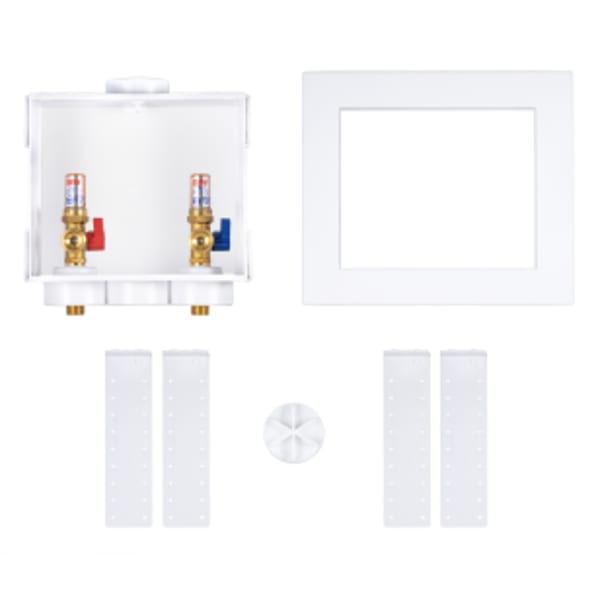 Oatey® Quadtro, 1/4 Turn, Copper, Hammer Arrestors, Washing Machine Outlet Box - Standard Pack