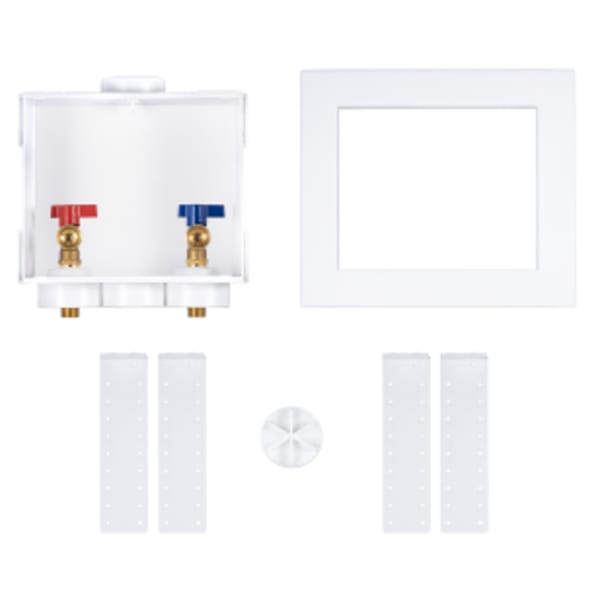 Oatey® Quadtro, 1/4 Turn, Copper Washing Machine Outlet Box - Standard Pack