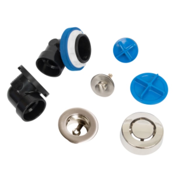 Dearborn® True Blue® ABS Half Kit, Uni-Lift Stopper, with Test Kit, Brushed Nickel, Finished Drain Spud