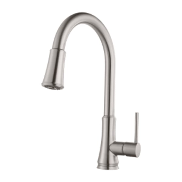 Pfirst Series Single-Handle Pull Down Kitchen Faucet in Stainless Steel