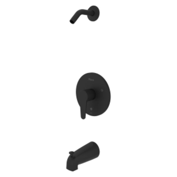 Pfirst Modern Single-Handle Tub & Shower Trim Only Less Showerhead in Matte Black