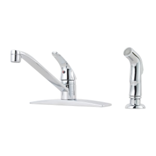 Pfirst Series Single-Handle Kitchen Faucet With Side Spray in Polished Chrome