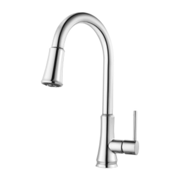 Pfirst Series Single-Handle Pull Down Kitchen Faucet in Polished Chrome