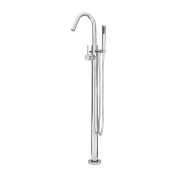 Modern Free Standing Tub Filler in Polished Chrome