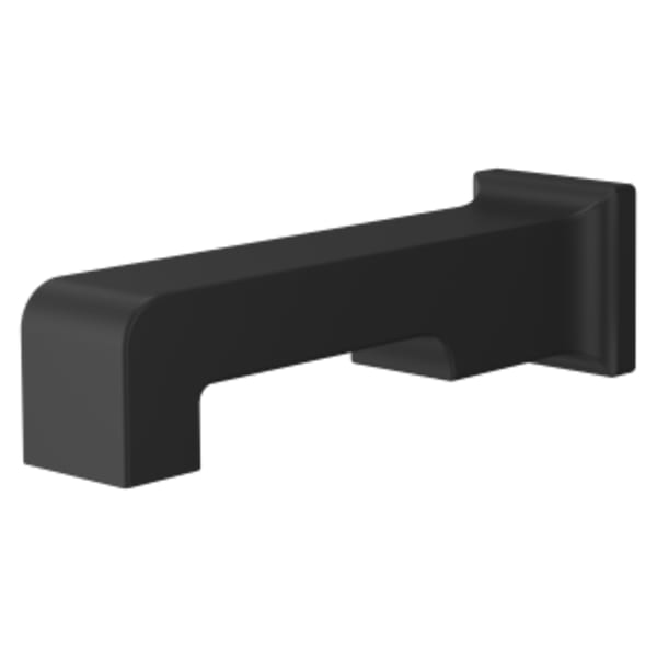 Modern Square Non Diverting Tub Spout in Matte Black