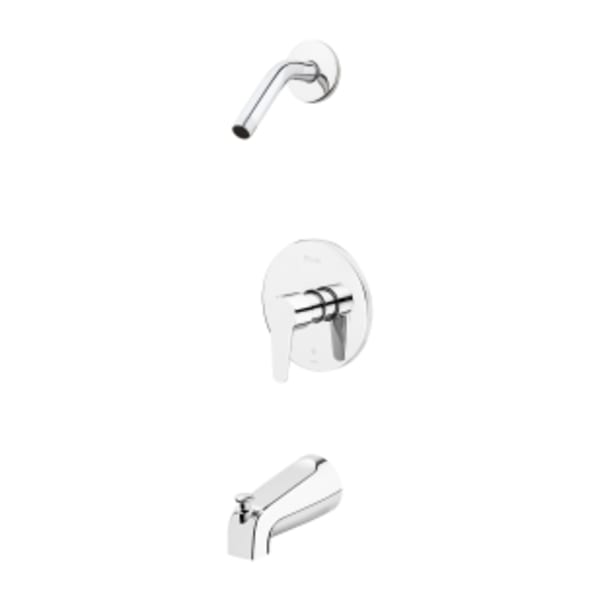 Pfirst Modern Single-Handle Tub & Shower Trim Only Less Showerhead in Polished Chrome