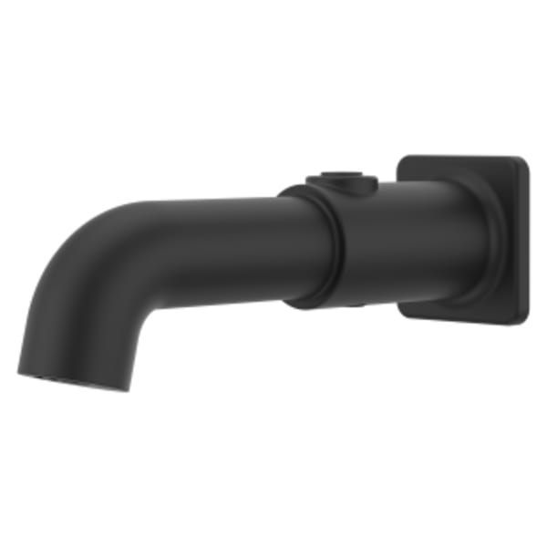 Modern Square Push Button Tub Spout in Matte Black