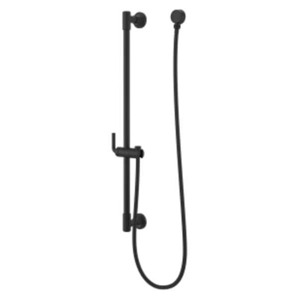 Modern Round 30" Slide Bar With 60" Hose in Matte Black