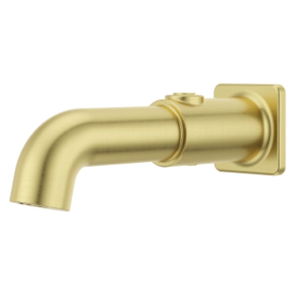 Modern Square Push Button Tub Spout in Brushed Gold