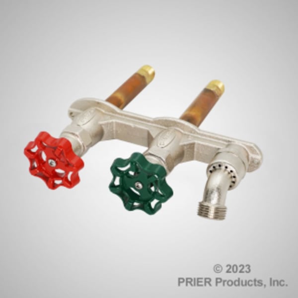 10"- (1/2" - Press) Hot And Cold Anti-Siphon Hose Thread Wall Faucet with Vacuum Breaker