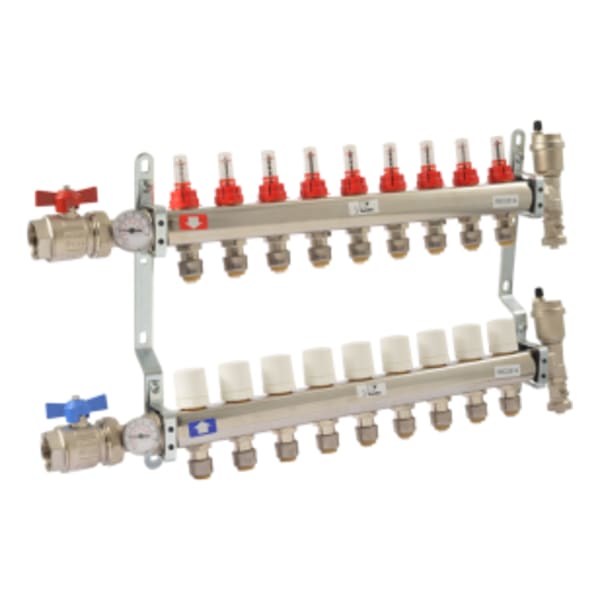 1" x 1/2" SharkBite 9 Loop Radiant Heating Manifold - (FIP x PTC)