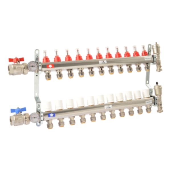 1" x 1/2" SharkBite 11 Loop Radiant Heating Manifold - (FIP x PTC)