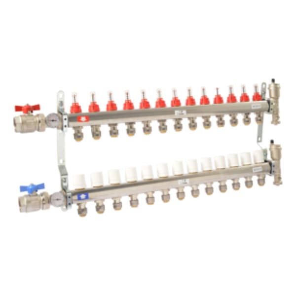 1" x 1/2" SharkBite 13 Loop Radiant Heating Manifold - (FIP x PTC)