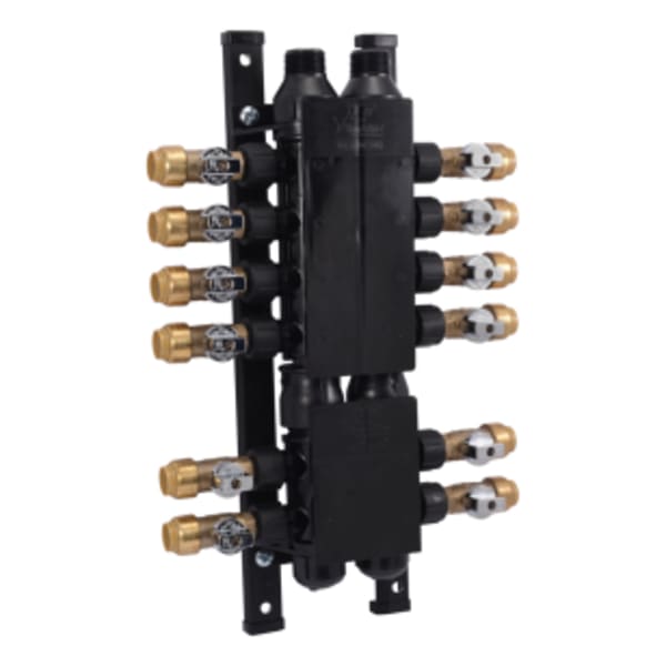 12 Port Home Run Manifold with Brass Push Ball Valves