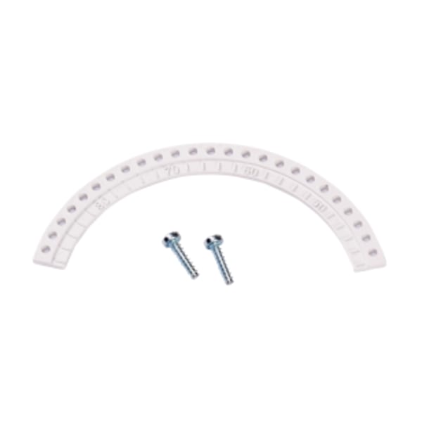 Range stop assembly with range stops for degree F and C