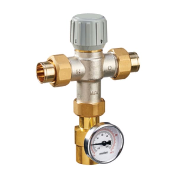 1/2 in Union w/Temp Gauge Mixing Valve R
