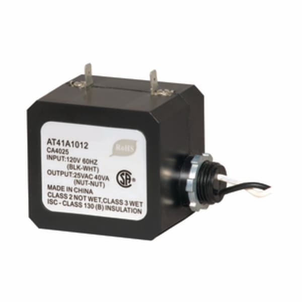 Foot mounted 120 V AC Transformer with 7 in primary leads and screw/quick connect secondary