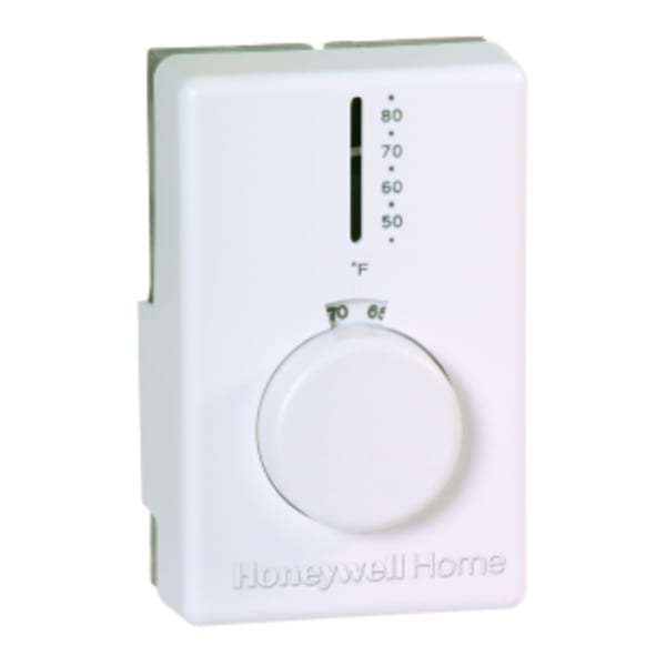 White High Performance Electric Heat Thermostat - 50-80F