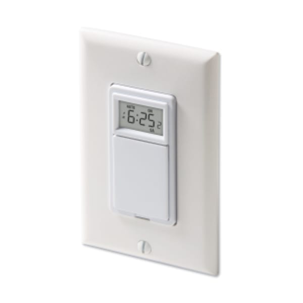 White Programmable Weekly/Daily Wall Switch for Lights